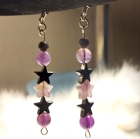 Handmade crystal earrings. - Picture 2 of 3
